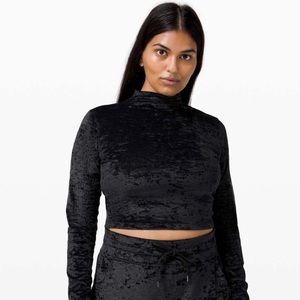 NWT lululemon crushed velvet All Aligned Mock LS